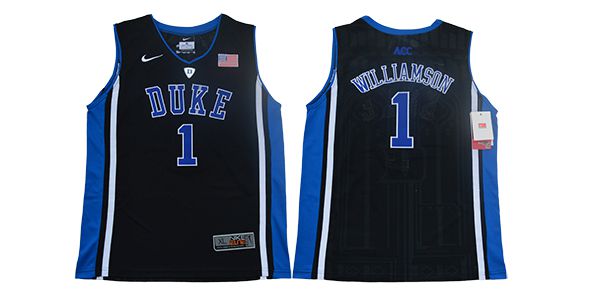 Youth Duke Blue Devils 1 Williamson Black Elite Nike NBA NCAA Jerseys